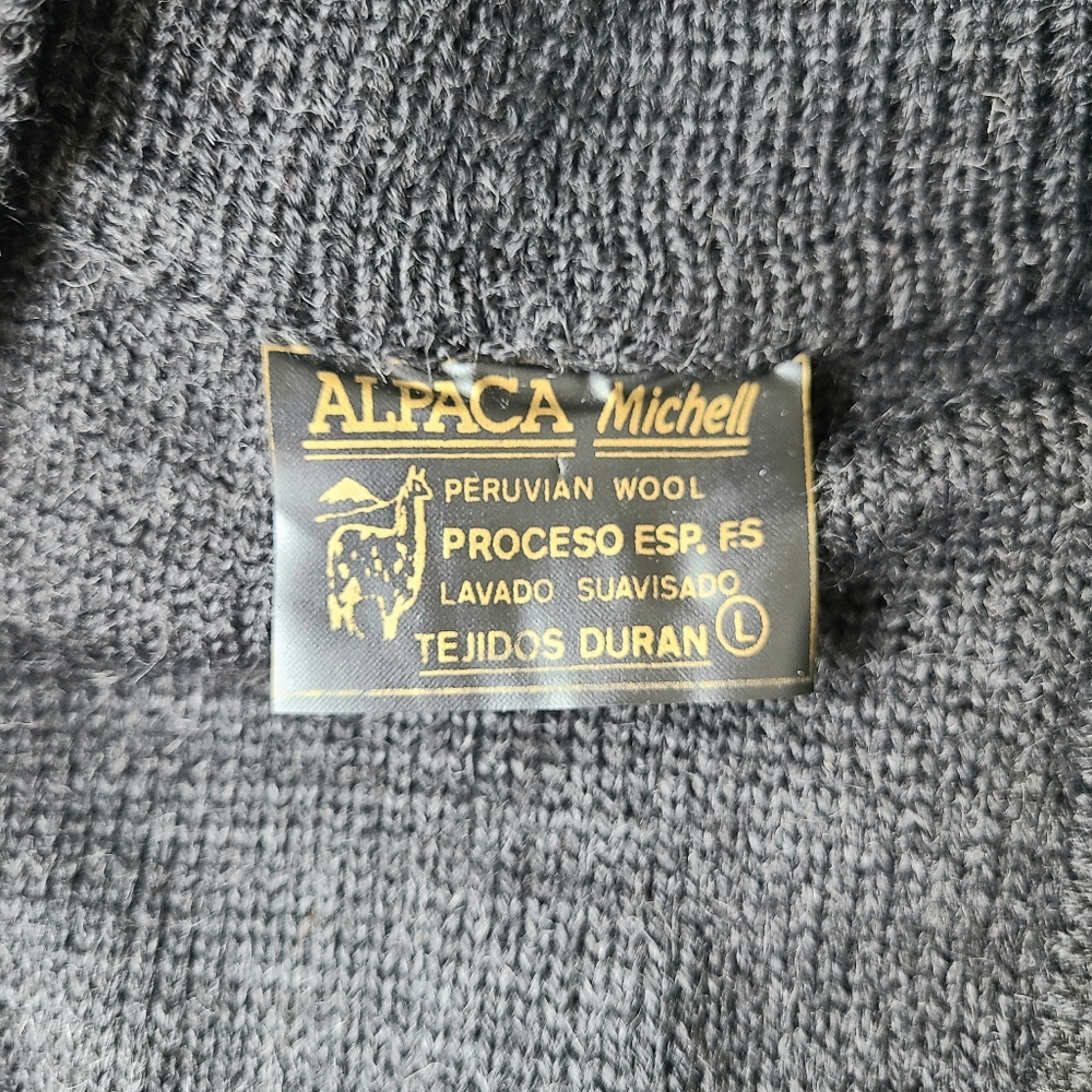 Alpaca Peruvian Wool Grandpa Vintage Cardigan Sweater - Picture 7 of 7